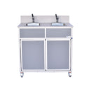 Monsam NSF Certified Two Bowl Hand Washing Portable Sink NS-002