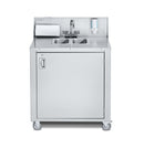 Crown Verity CVPHS-2C Portable Hand Sink, Stainless Steel, Cold Water Only, Dual Bowl