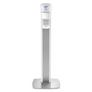Purell Messenger ES6 Floor Stand With Gel Hand Sanitizer Dispenser, 1200 Ml, 13.16" X 16.63" X 51.57", Silver/White - GOJ7306DSSLV