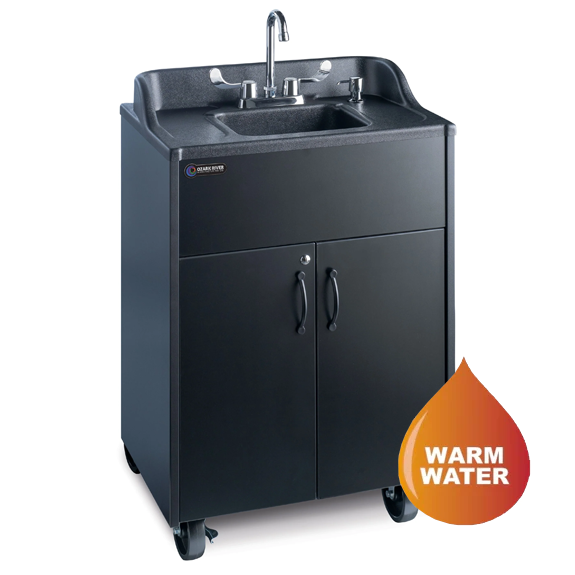 Ozark River ADSTK-AB-AB1N Premier Black, 37.25" Adult Height Portable Sink, ABS Countertop