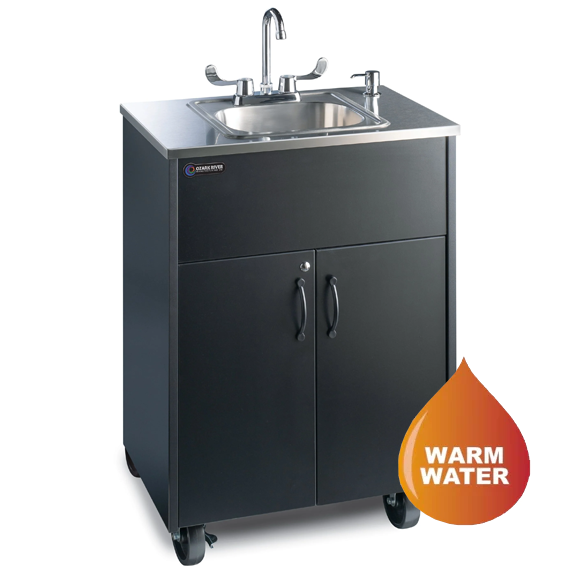 Ozark River ADSTK-SS-SS1N Premier S1 Black, 37.50" Adult Height Portable Sink, Stainless Steel Countertop