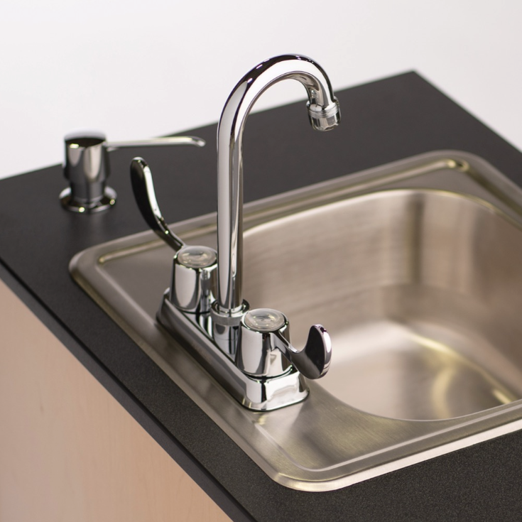 Ozark River ADSTK-SS-SS1N Premier S1 Black, 37.50" Adult Height Portable Sink, Stainless Steel Countertop