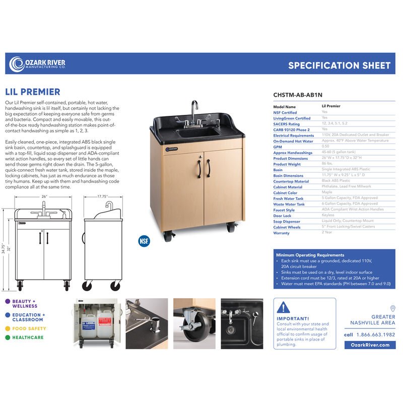 Ozark River CHSTM-AB-AB1N Lil' Premier, 32.25" Child Height, ABS Countertop