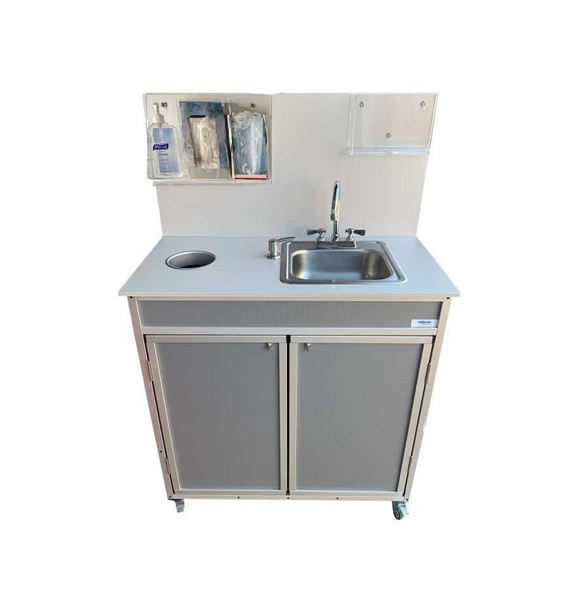 Monsam HWS-009S Portable Hand Washing and Sanitizing Station -Single 6″ Deep Basin Self Contained 