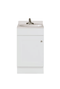 Monsam  PSW-009A Single Basin Self Contained Sink – SPA White Wood Cabinet with Cultured Marble Countertop