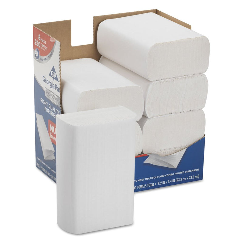Georgia-Pacific Professional Series Premium Paper Towels,M-Fold,9 2/5X9 1/5, 250/Bx, 8 Bx/Carton - GPC2212014