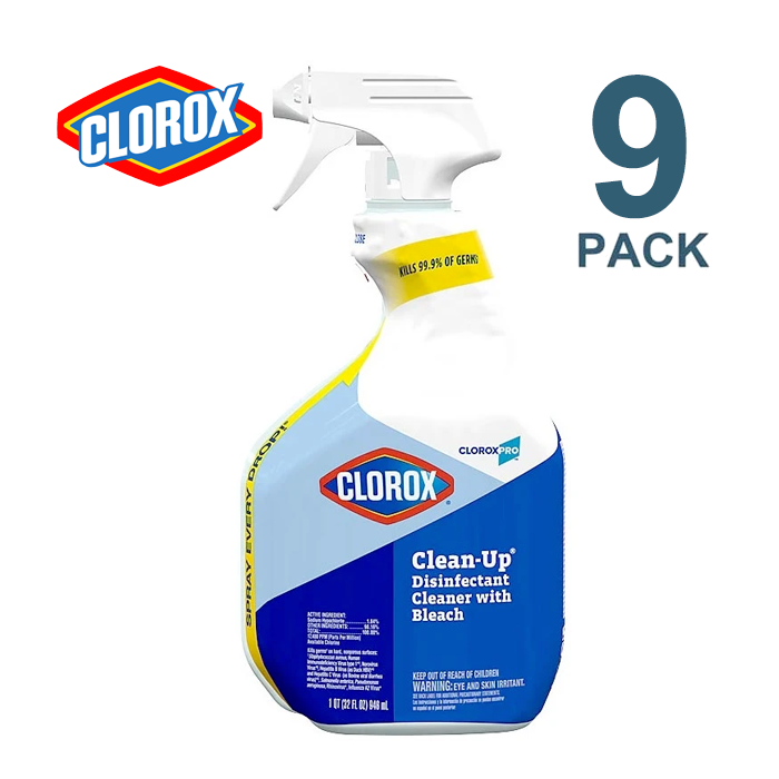 Clorox Clean-Up Disinfectant Cleaner With Bleach, 32Oz Smart Tube Spray, 9/Carton - CLO35417CT