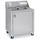Crown Verity CVPHS-2C Portable Hand Sink, Stainless Steel, Cold Water Only, Dual Bowl