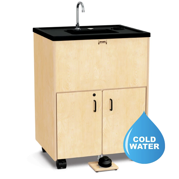 Jonti-Craft 1386JC, 38" Adult Height Portable Handwashing Sink, Foot Pump Activation, Non-Heated (No Electricity Required)