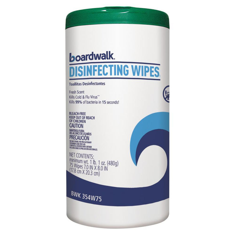 Boardwalk Disinfecting Wipes, 8 X 7, Fresh Scent, 35/Canister, 12 Canisters/Carton - BWK454W35