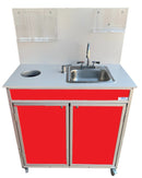 Monsam HWS-009S Portable Hand Washing and Sanitizing Station -Single 6″ Deep Basin Self Contained 