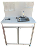 Monsam HWS-009S Portable Hand Washing and Sanitizing Station -Single 6″ Deep Basin Self Contained 