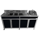 Monsam NS-004DB NSF Certified Four Basins Utensil Washing Self Contained Sink With Two Drainboards