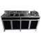 Monsam NS-004DB NSF Certified Four Basins Utensil Washing Self Contained Sink With Two Drainboards