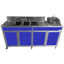 Monsam NS-004DB NSF Certified Four Basins Utensil Washing Self Contained Sink With Two Drainboards