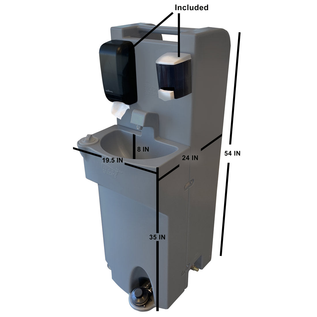 Just Manufacturing HY-G1-ECO  Portable Hands-Free Handwash Sink Station