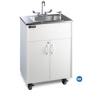Ozark River ADSTW-SS-SS1DN Premier S1D White, 37.50" Adult Height Portable Sink, Stainless Steel Countertop