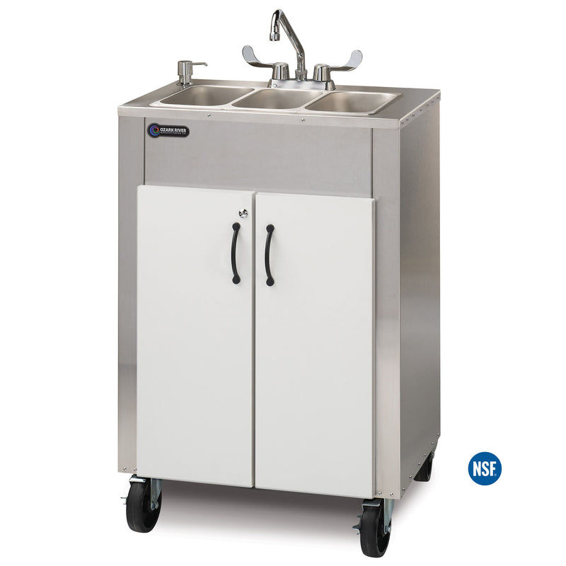 Ozark River ESLSWW-SS-SS3N Elite LS 3, 38.50" Adult Height Portable Sink, Stainless Steel Countertop