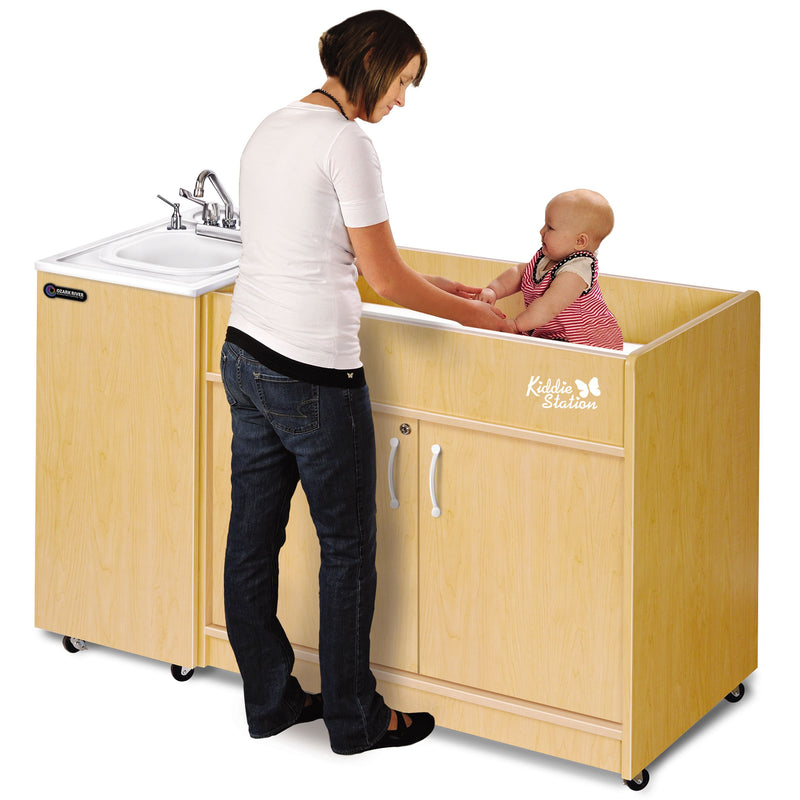 Ozark River KSSTM-ABW-AB1 Kiddie Station, 39" Adult Height Portable Sink, ABS Countertop